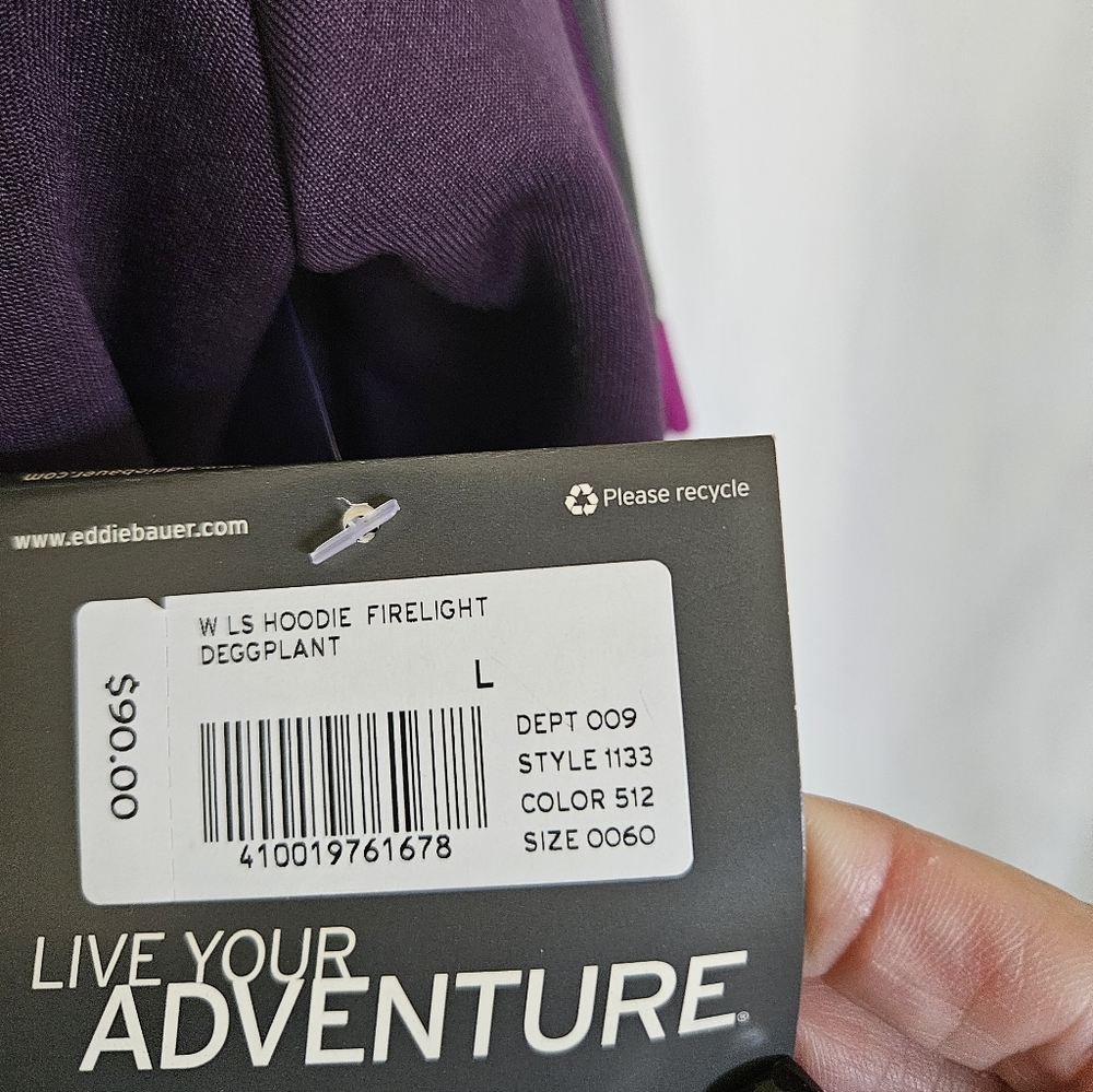 Eddie Bauer Purple Hooded Full-Zip Jacket - Picture 7 of 7